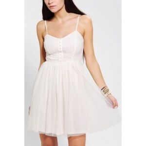 Band Of Gypsies Tulle-Skirt Skater Dress. White. XS